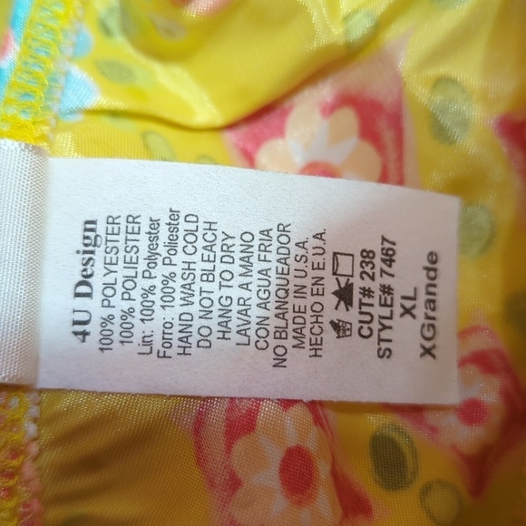 4U Design USA Halter Sun Dress Babydoll Fairy Coquette Satin Floral Belted XL - Picture 8 of 8